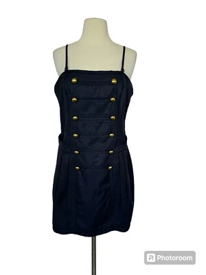 Vestido militar Forever 21 para mujer mini azul marino con bolsillos botones dorados talla grande Foto 1 de 4