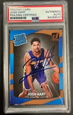 2017-18 Panini Donruss Basketball Josh Hart Autographed Rated Rookie PSA - Image 1 of 2