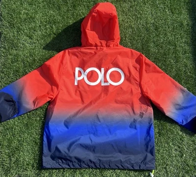 Мужская большой логотип Ombré пуловер куртка Polo Ralph Lauren | водоотталкивающий $298 - Изображение 1 из 4