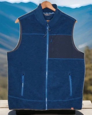 Alpine Design - Chaleco polar con cremallera completa azul jaspeado/negro - Talla grande para hombre Foto 1 de 2