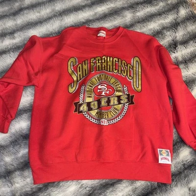 Vintage NFL San Francisco 49ers Members Club Crewneck Sweatshirt Size XL Red - Image 1 of 4