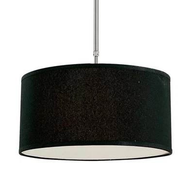 Z-Lite 171-16-C Albion 3 luces 16" W tela de lino sombra de tambor - negro Foto 1 de 4