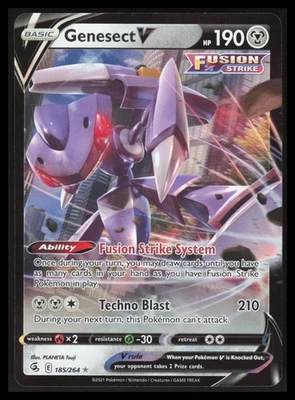 Genesect V Ultra Rare SWSH08: Fusion Strike 185/264 NM - Image 1 of 2