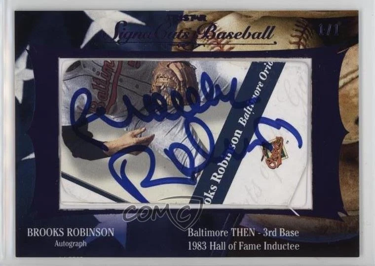 Brooks Robinson Mark Reynolds 2012 corte Signa Cuts púrpura 1/1 automático patio 02ti Foto 1 de 3