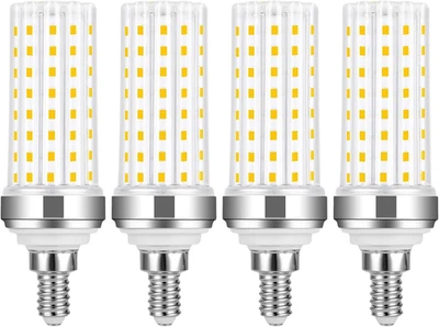 E12 20W Warm White 3000K LED Bulbs - 150W Equivalent, Non-Dimmable, 4 Pack for C - Image 1 of 4