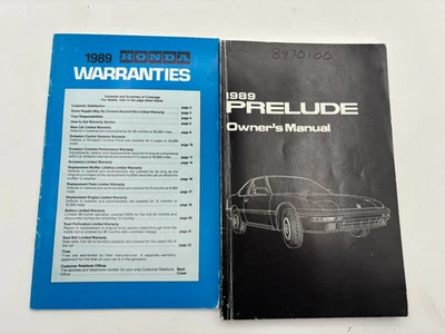 Honda Prelude 1989 manual del propietario y documento de garantías Foto 1 de 4