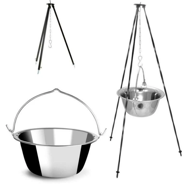 Ungarischer Gulaschkessel Edelstahl – 6-30L Dreibein Kessel für Outdoor - Bild 1 von 1