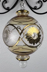 Ägyptisches mundgeblasenes Glas Weihnachtsschmuck Goldakzente handgeschliffen 6" groß - Bild 1 von 5