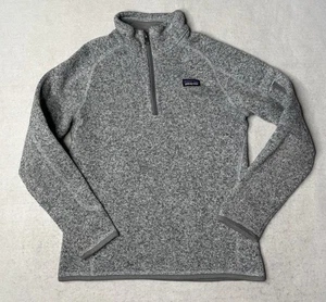 Patagonia Jacket Boys Large 12 Gray Better Sweater 1/4 Zip Fleece Hike Outdoors - Picture 1 of 5