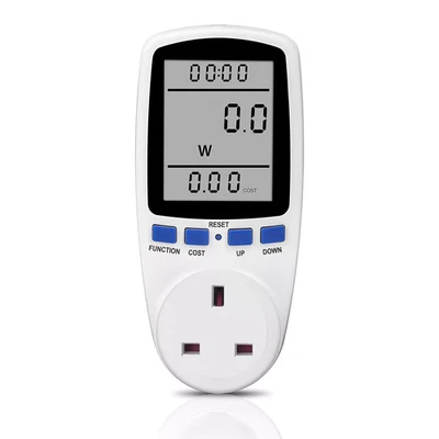 Plug-In Electricity Cost Monitor Energy Saving Power Meter Socket LCD Display - Image 1 of 4