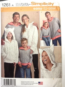 Simplicity Sewing Pattern Hoodie Jacket Child & Adult XS-XL New Uncut 1261 - Picture 1 of 2