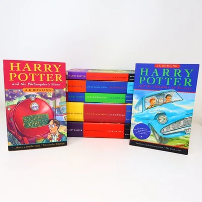 Harry Potter Complete Set Lot #1-7 Rowling 5 Paperback + 2 Hardcover Bloomsbury - Image 1 of 4