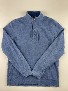 Marine Layer Sweater Men's Medium Blue 1/4 Button Pullover Long Sleeves - Picture 1 of 10
