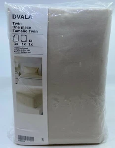 IKEA DVALA 3 Piece Twin Set Pillowcase Fitted Flat Sheet Set 100% Cotton NEW - Picture 1 of 4