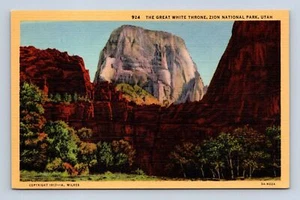 Zion National Park Utah-The Great White Throne Postcard Unposted - Picture 1 of 2