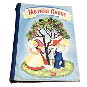 VINTAGE MOTHER GOOSE BOOK 1941 HARDCOVER ILLUSTRATED NURSERY RHYMES WHITMAN PUBL - Imagen 1 de 6