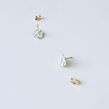 Japanese handmade brass earrings 14k gold fill stud rare jewellery Seiko Obara