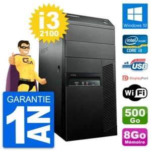 PC Tour Lenovo M91p Intel Core i3-2100 RAM 8Go Disque Dur 500Go Windows 10 Wifi - Imagen 1 de 3