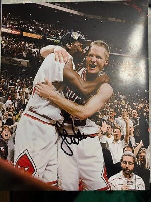 STEVE KERR SIGNED 11X14 PHOTO CHICAGO BULLS CHAMPSIONSHIP PSA COA - Image 1 of 3