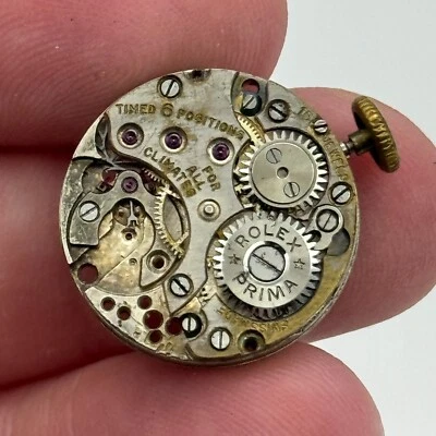 19.6mm Rolex Prima 8 3/4 Hunter Patent 97101 Manual Wind Watch Movement PARTS - Image 1 of 4