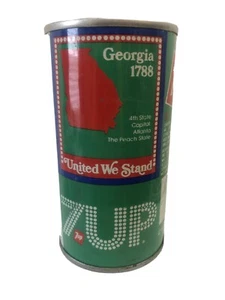 Lata 7 UP 🙂 1788 Georgia United We Stand 🙂 🙂 Lata de soda abierta inferior - Imagen 1 de 12