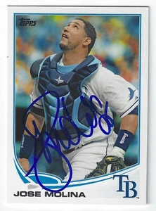 JOSE MOLINA TAMPA BAY RAYS SIGNED CARD LOS ANGELES ANGELS YANKEES CUBS BLUE JAYS - Picture 1 of 1