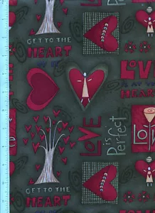debbie mumm ~ LOVE is PERFECT ~ fabric hearts roses memories & milestones bty - Picture 1 of 1