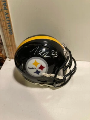 Minicasco firmado por Joe Haden de los Pittsburgh Steelers de la NFL con certificado de autenticidad JSA Foto 1 de 2