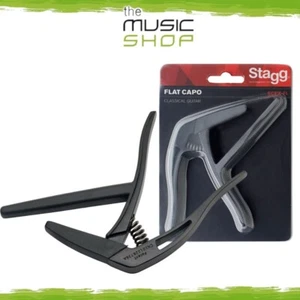 Stagg Flat Trigger Capo for Classical Guitar, Black - SCPX-FL BK - Picture 1 of 2