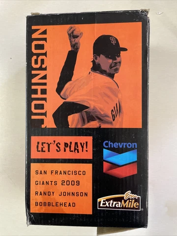 2009 SAN FRANCISCO SF GIANTS RANDY JOHNSON BOBBLEHEAD 300th WIN SGA Open Box Cover