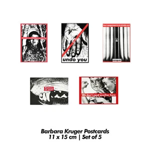 Barbara Kruger Art Postcards Print Rare 80s Vintage Supreme Unposted | Set of 5 - Picture 1 of 12