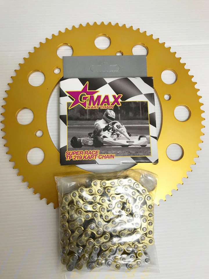Kart 110 Link Gmax Chain & Gold Sprocket Offer Best Price - Rotax - TKM - Honda