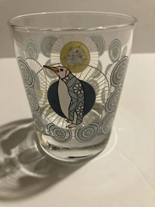 IKEA Busig Blue Psychedelic Lowball Glass Mushroom Penguin Elephant Bug Retro x1 - Picture 1 of 9