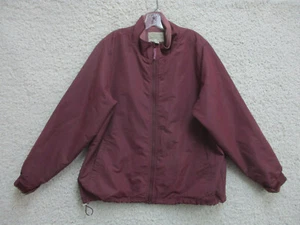 Cabelas Jacket 2XL XXL Red Full Zip Pockets Fleece Lined Windbreaker Logo Mens - Picture 1 of 10