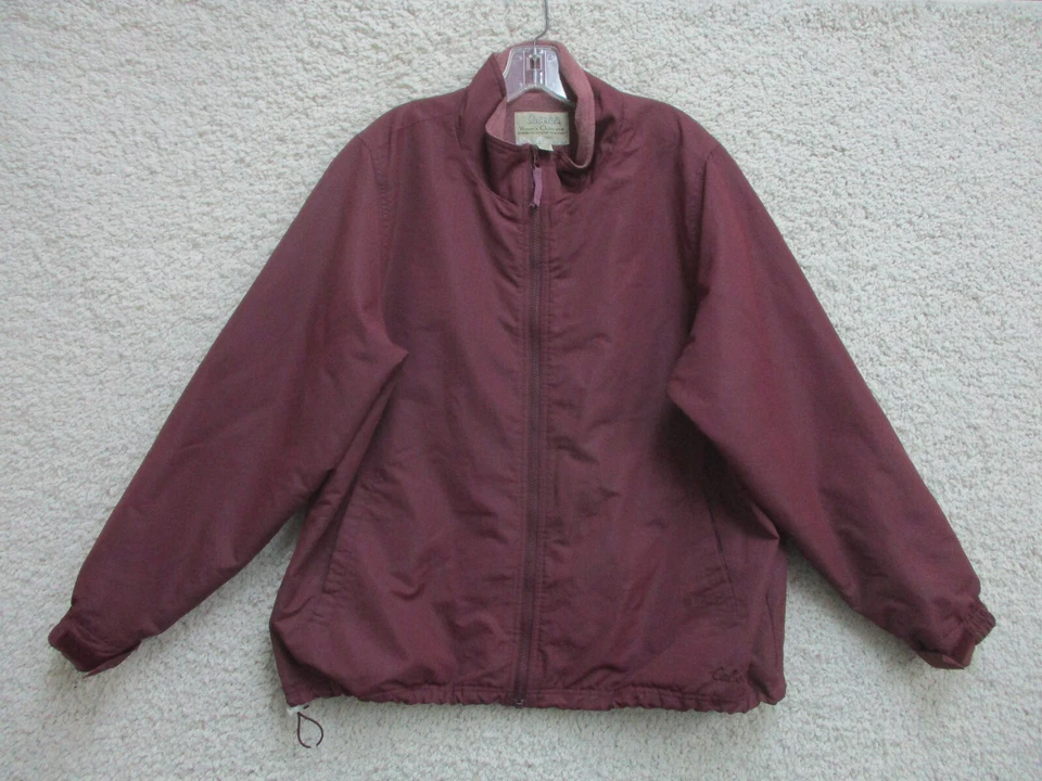 Cabelas Jacket 2XL XXL Red Full Zip Pockets Fleece Lined Windbreaker Logo Mens - Image 1 of 4