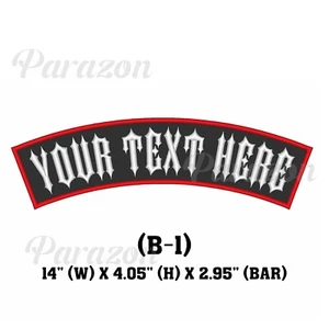 Custom Embroidered Top Rocker Sew on Patch Motorcycle Biker Badge 14" (B -1) - Picture 1 of 12