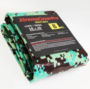 TARP 10' x 20' CAMO 8mil Multipurpose Protective Cover with Grommet - Picture 1 of 3