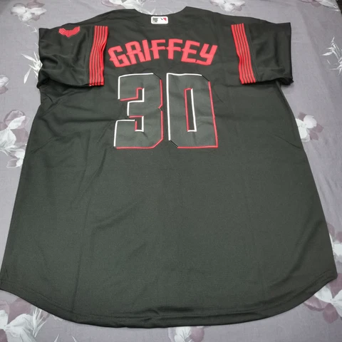 Ken Griffey Jr. #30 Cincinnati Reds City Connect Black Cool Base Jersey Cover