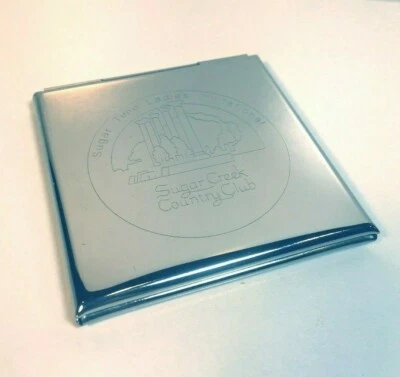 VINTAGE WOMEN'S SILVER PLATED COMPACT - SUGAR CREEK COUNTRY CLUB Foto 1 de 4