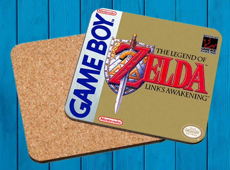 LEGEND OF ZELDA LINK'S AWAKEN NINTENDO GAME BOY POSAVASOS MADERA WOODEN COASTERS