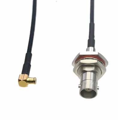 RF Cable BNC female nut bulkhead to MCX male 90° angle RG316 6"~10FT GPS antenna - Image 1 of 4