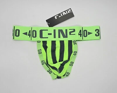 C-IN2 男式 H+A+R+D 丁字裤内衣 M L 码绿色 - 全新带标签! — 第 1/4 张图片