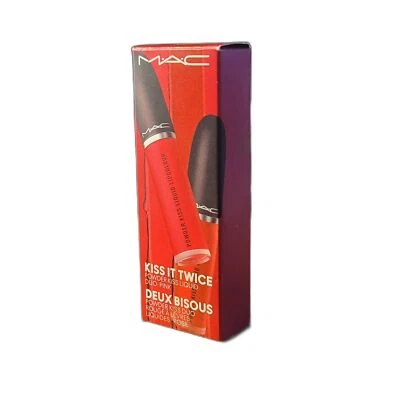 MAC Kiss It Twice Powder Kiss Liquid Duo Pink 2 Pack -- Ships Free! Sealed! - Image 1 of 4