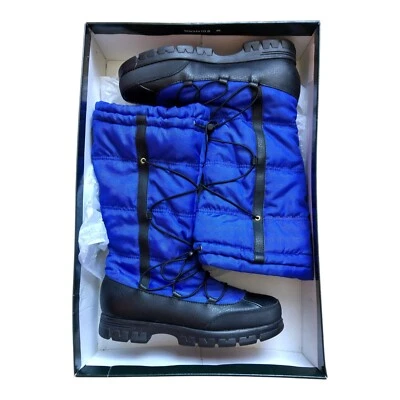 Botas altas de invierno Ralph Lauren Quinly para mujer nuevas sin etiquetas, azul real y negro, talla 9B Foto 1 de 4