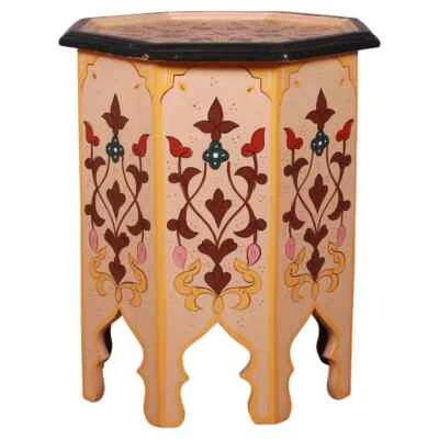 Hand painted Side Table Moroccan Handmade Moucharabi Unique Coffe Table - Image 1 of 4