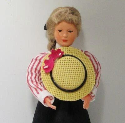 Muñeca Victoriana Dama 11 1111 Rojo-Blanco Rayas Caco Flexible Vestida Casa de Muñecas Miniatu Foto 1 de 4