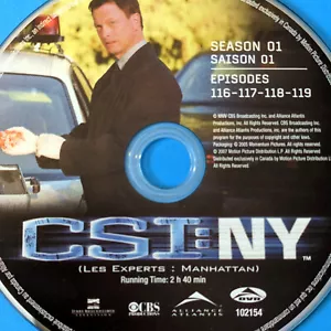 CSI: NY Season 1 DISC 5 DVD REPLACEMENT only - single Disc ep. 116 117 118 119 - Picture 1 of 4