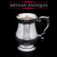 Antique Victorian Solid Silver Tankard Baluster Shaped -Henry William Curry 1870