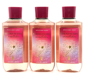 3-Pack Bath & Body Works STRAWBERRY SNOWFLAKES Body Wash Gel 10 fl.oz - Picture 1 of 4