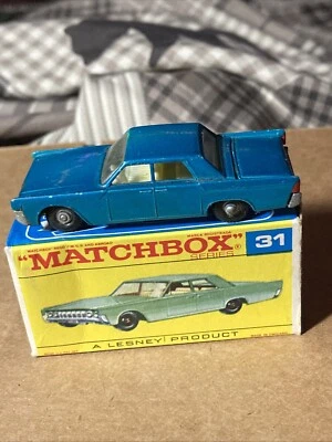 Caja de cerillas de Lesney hecha en Inglaterra Lincoln Continental Nº31 con caja Foto 1 de 4